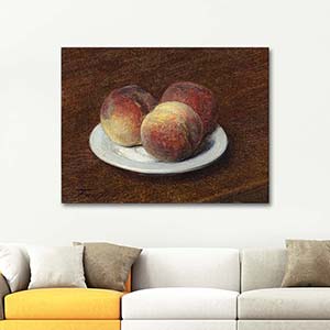 Henri Fantin Latour Three Peaches On A Plate Art Print