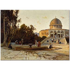 Hermann David Salomon Corrodi Mescid-ül Aksa Kudüs Kanvas Tablo