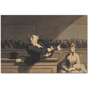 Honore Daumier Savunma Avukatı Kanvas Tablo