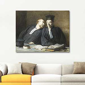 Honore Daumier Two Lawyers Conversing Art Print