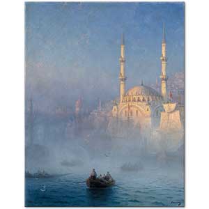 Ayvazovsky İstanbul'da Kayıklar Kanvas Tablo