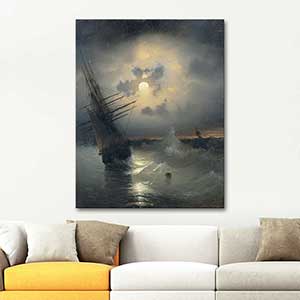 Ivan Aivazovsky Journey in the Moonlight Art Print