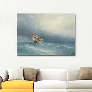 Ayvazovsky Fırtınada Şişen Yelkenler Kanvas Tablo