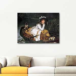 James Tissot Young Lady in a Boat Art Print