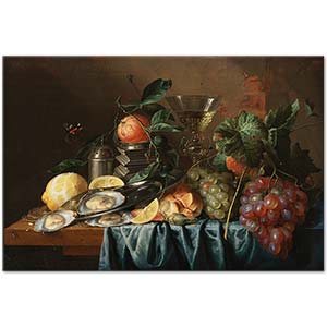 Jan Davidsz de Heem Still Life With Oysters And Grapes Art Print