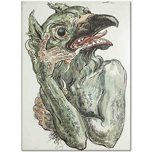 Jan Matejko Devil with a Bird's Head Art Print