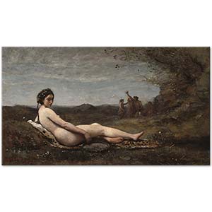 Jean Baptiste Camille Corot Dinlenme Kanvas Tablo