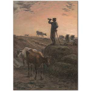 Jean-François Millet Calling Home The Cows Art Print