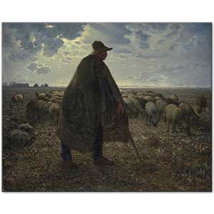 Jean-François Millet Shepherd Tending His Flock Art Print