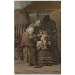 Jean-François Millet The Sheepshearers Art Print