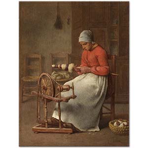 Jean-Francois Millet Woman Spinning Art Print