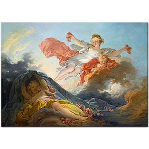 Jean Honore Fragonard Tanrıça Auroranın Gece Üstündeki Zaferi Kanvas Tablo