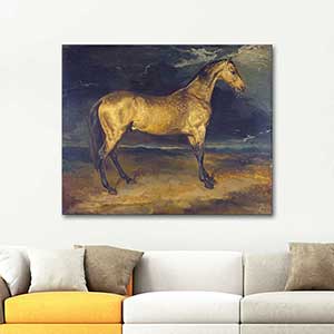 Jean Louis Theodore Gericault A Horse Frightened by Lightning Art Print