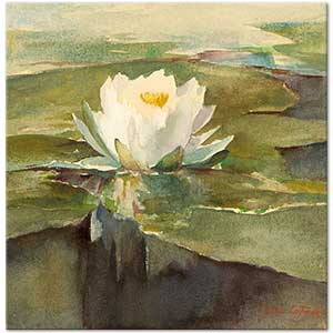 John La Farge Water Lily On Sunlight Art Print