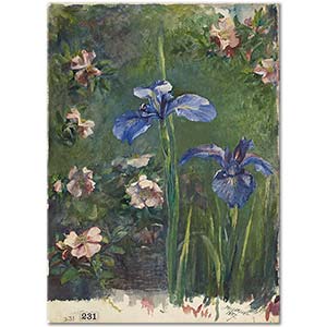 John La Farge Wild Roses And Irises Art Print