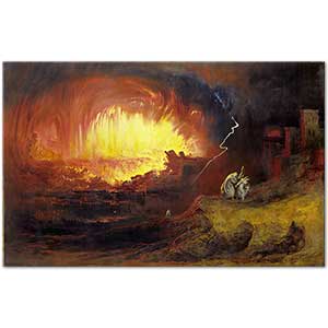 John Martin Sodom ve Gomorrahın Yıkılışı Kanvas Tablo