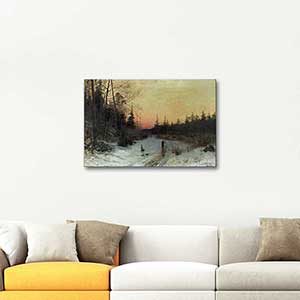 Justus Lundegard Winter Landscape in Gryningen Art Print