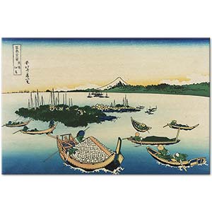 Katsushika Hokusai Tsukudajima Musashi Bölgesi Kanvas Tablo