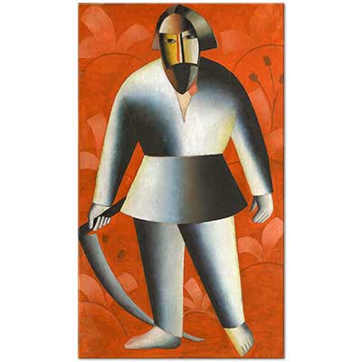 Kazimir Malevich Reaper On Red Background Art Print