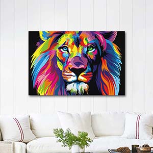 Lion Head in Color Art Print