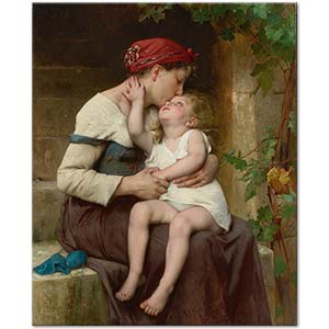 Léon Bazille Perrault Mother With Child Art Print