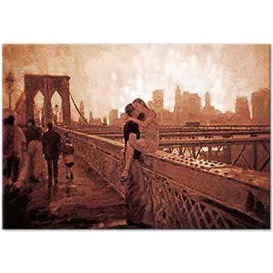 Lovers on the Bridge Art Print