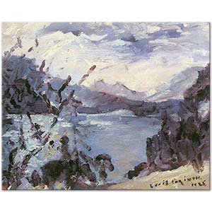 Lovis Corinth Dağları ve Kıyısıyla Walchensee Kanvas Tablo