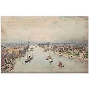 Ludwig Hans Fischer Thames Nehri Londra Kanvas Tablo