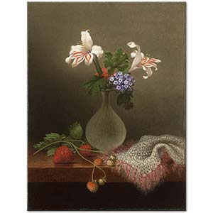 Martin Johnson Heade A Vase Of Corn Lilies And Heliotrope Art Print