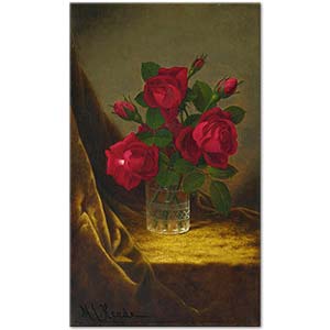 Martin Johnson Heade Jacqueminot Roses Art Print