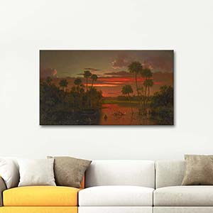 Martin Johnson Heade The Great Florida Sunset Art Print