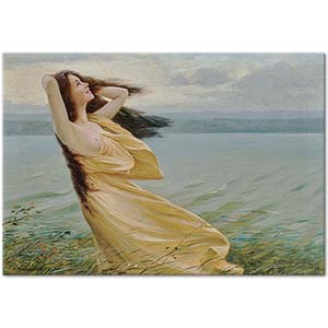 Max Nonnenbruch Young Woman by the Water Art Print