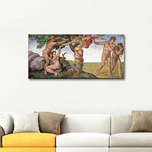 Michelangelo Buonarroti The Fall and Expulsion from Garden of Eden Art Print
