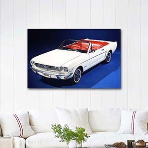 Mustang 1964 White Art Print