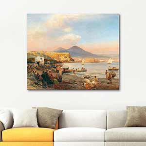 Oswald Achenbach Sunset in the Bay of Naples Art Print