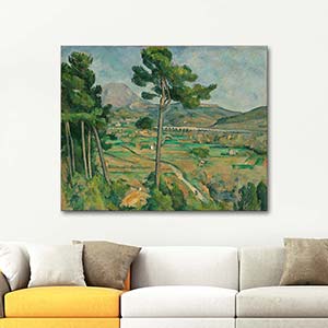 Paul Cezanne Viyadüklü Manzara Kanvas Tablo