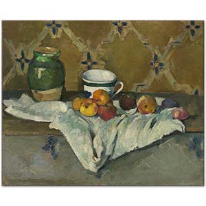 Paul Cezanne Still Life with Jar Cup and Apples Art Print