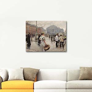 Paul Fischer Kongens Nytorv With Musse On Purchase Art Print