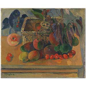 Paul Gauguin Still Life With Basket And Fruits Art Print
