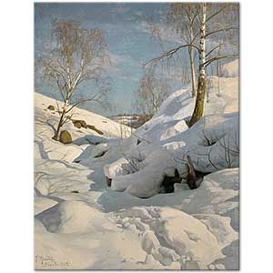Peder Mørk Mønsted Snowy Landscape (1922) Art Print