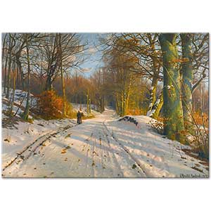 Peder Mørk Mønsted Winter Landscape Art Print