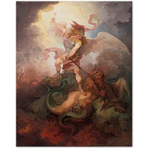 Philip James de Loutherbourg The Angel Binding Satan Art Print