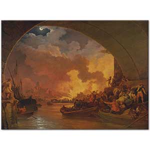 Philip James de Loutherbourg Büyük Londra Yangını Kanvas Tablo