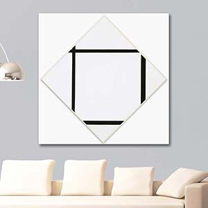 Piet Mondrian Tableau I: Lozenge with Four Lines and Gray Art Print