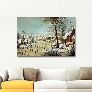 Pieter Bruegel the Younger Kış Manzarası ve Paten Kayanlar Kanvas Tablo
