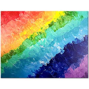 Resimde Gökkuşağı Renkleri Kanvas Tablo