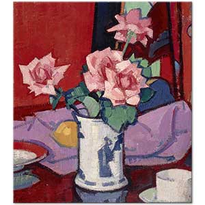 Samuel Peploe Pink Roses, Chinese Vase Art Print