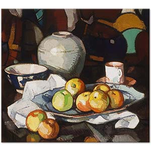 Samuel Peploe Still life, Apples and Jar Art Print