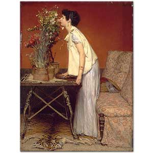Sir Lawrence Alma Tadema Woman and Flowers Art Print
