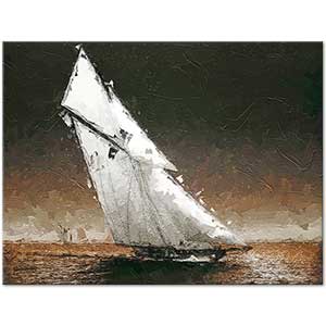 The Yacht Columbia on Water Art Print